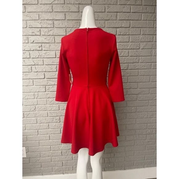 B. Darlin Fit and Flare Red Scallop Neckline Dress Size 5/6 juniors - Picture 4 of 8